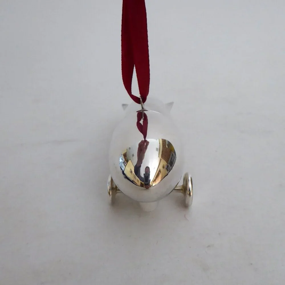 NEW 4.25” RESTORATION HARDWARE ZEPPELIN SILVER COCKTAIL SHAKER ORNAMENT